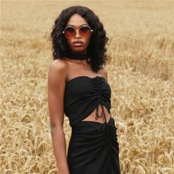 LINDA FARROW (U.K.) Victoria Round Sunglasses In Ash Women's