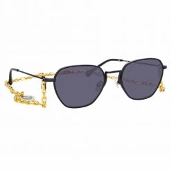 Linda Farrow Women's Alessandra Rich 1 C10 Rectangular Sunglasses