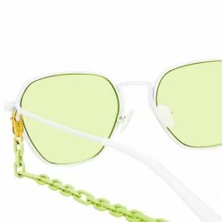 Linda Farrow Alessandra Rich 1 C8 Rectangular Sunglasses