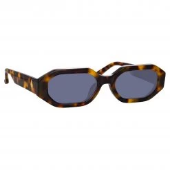 The Attico Irene Angular Sunglasses In Tortoiseshell
