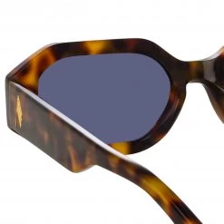 The Attico Irene Angular Sunglasses In Tortoiseshell