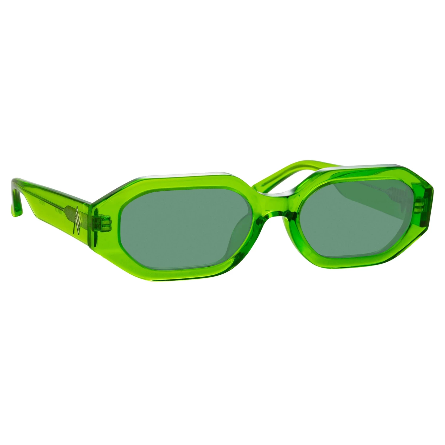 The Attico Irene Angular Sunglasses In Green 3 The Attico Irene Angular Sunglasses In Green