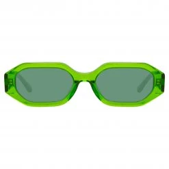 The Attico Irene Angular Sunglasses In Green