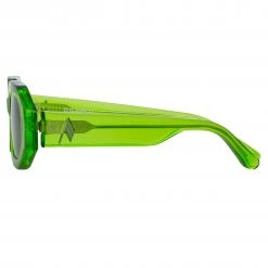 The Attico Irene Angular Sunglasses In Green 8 The Attico Irene Angular Sunglasses In Green