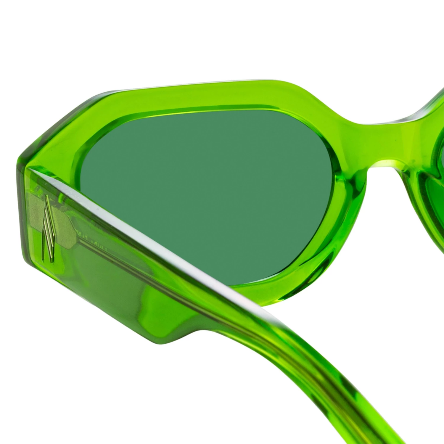 The Attico Irene Angular Sunglasses In Green 5 The Attico Irene Angular Sunglasses In Green