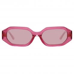 The Attico Irene Angular Sunglasses In Strawberry Women's