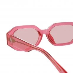 The Attico Irene Angular Sunglasses In Strawberry Women's