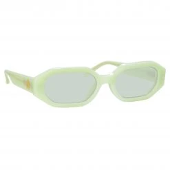 The Attico Irene Angular Sunglasses In Mint Women's