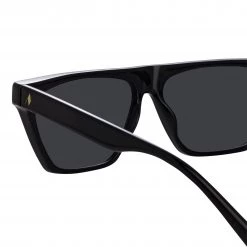 Women's The Attico Erin Flat Top Sunglasses In Black