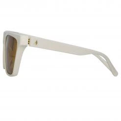The Attico Erin Flat Top Sunglasses In White Women's