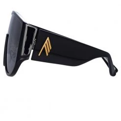 The Attico Iman Shield Sunglasses In Black Women's