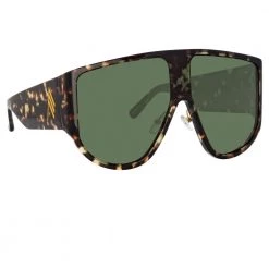 The Attico Iman Shield Sunglasses In Tortoiseshell