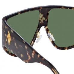 The Attico Iman Shield Sunglasses In Tortoiseshell