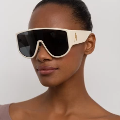 Women's The Attico Iman Shield Sunglasses In White