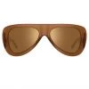 Women's The Attico Edie Aviator Sunglasses In Brown