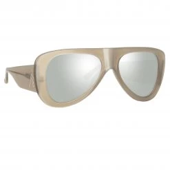 Women's The Attico Edie Aviator Sunglasses In Silver
