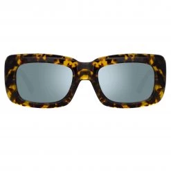 The Attico Marfa Rectangular Sunglasses In Tortoiseshell And Green