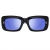 The Attico Marfa Rectangular Sunglasses In Glitter And Blue