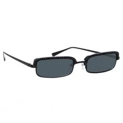 The Attico Dana Rectangular Sunglasses In Black