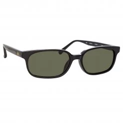 The Attico Gigi Rectangular Sunglasses In Black