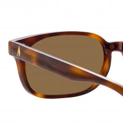 The Attico Gigi Rectangular Sunglasses In Tortoiseshell