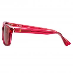 Women's The Attico Gigi Rectangular Sunglasses In Red