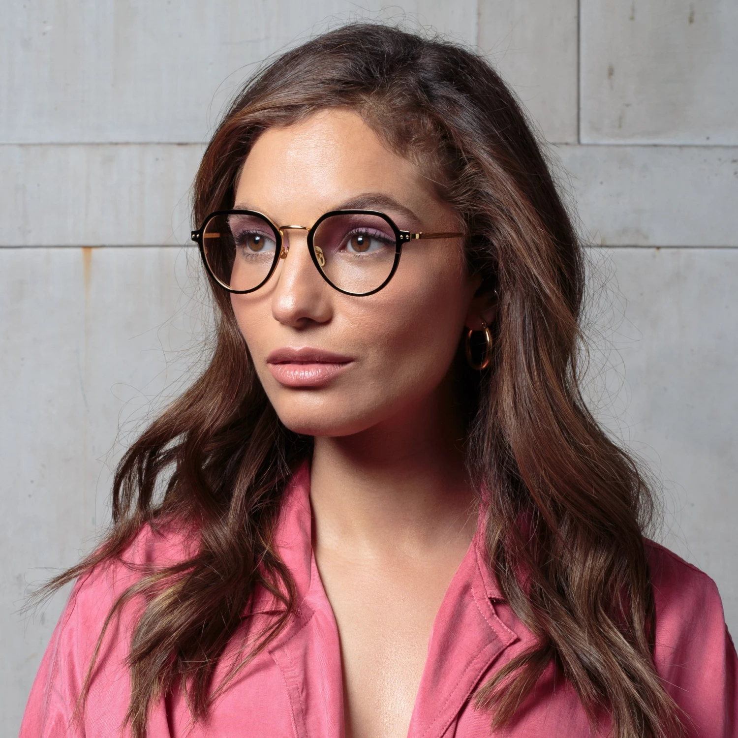 LINDA FARROW (U.K.) Women's Axel Angular Optical Frame In Yellow Gold And Black 2 LINDA FARROW (U.K.) Women's Axel Angular Optical Frame In Yellow Gold And Black