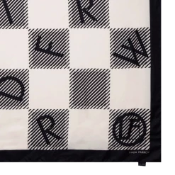 Linda Farrow Black And White Logo Check Scarf 135cm Accessories