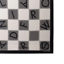 Linda Farrow Black And White Logo Check Scarf 90cm Accessories