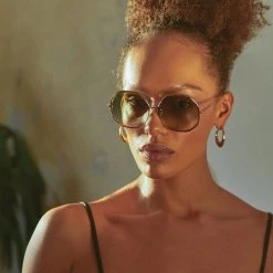 LINDA FARROW (U.K.) Women's Camila Oversized Sunglasses In Rose Gold