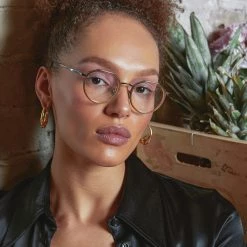 LINDA FARROW (U.K.) Cesar Angular Optical Frame In Yellow Gold And White Gold Women's