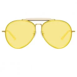 Linda Farrow Women's Dries Van Noten 188 C2 Aviator Sunglasses