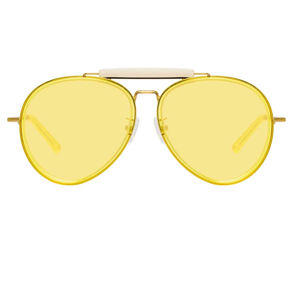 Linda Farrow Women's Dries Van Noten 188 C2 Aviator Sunglasses 1 Linda Farrow Women's Dries Van Noten 188 C2 Aviator Sunglasses