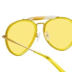 Linda Farrow Women's Dries Van Noten 188 C2 Aviator Sunglasses 7 Linda Farrow Women's Dries Van Noten 188 C2 Aviator Sunglasses