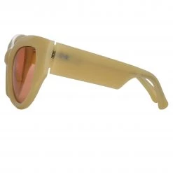Dries Van Noten Wrap Sunglasses In Beige