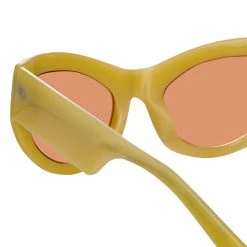 Dries Van Noten Wrap Sunglasses In Beige
