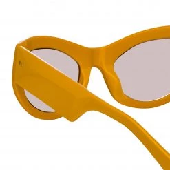 Women's Dries Van Noten Wrap Sunglasses In Yellow