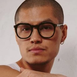 LINDA FARROW (U.K.) The CORE Optical Collection The Fletcher | Optical Angular Frame In Black (C5)