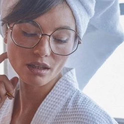 LINDA FARROW (U.K.) Leif Oversized Optical Frame In Yellow Gold And Black