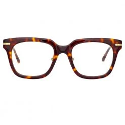 Linda Farrow Linear Empire Optical D-Frame In Tortoiseshell (Men's) Women's