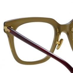 Linda Farrow Linear Women's Empire Optical D-Frame In Green