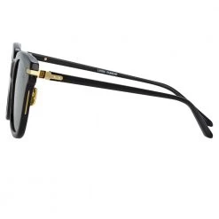 Linda Farrow Linear Women's Empire A D-Frame Sunglasses In Black 8 Linda Farrow Linear Women's Empire A D-Frame Sunglasses In Black