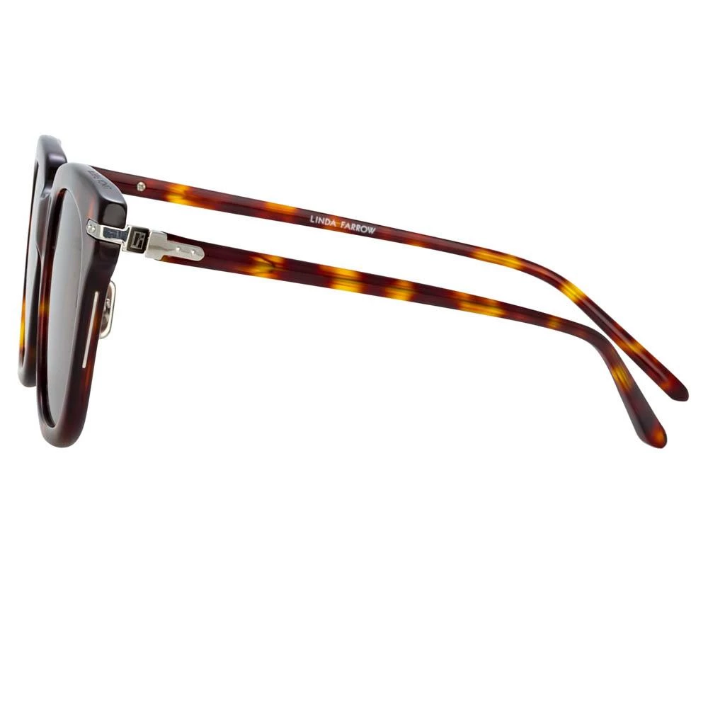 Linda Farrow Linear Empire A D-Frame Sunglasses In Tortoiseshell 3 Linda Farrow Linear Empire A D-Frame Sunglasses In Tortoiseshell
