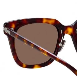 Linda Farrow Linear Empire A D-Frame Sunglasses In Tortoiseshell 7 Linda Farrow Linear Empire A D-Frame Sunglasses In Tortoiseshell