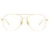 Linda Farrow Linear Lloyds Aviator Optical Frame In Yellow Gold