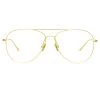 Linda Farrow Linear Lloyds Aviator Optical A Frame In Yellow Gold