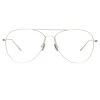 Linda Farrow Linear Lloyds Aviator Optical A Frame In White Gold