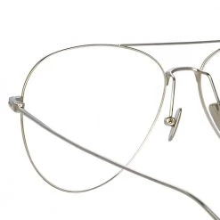 Linda Farrow Linear Lloyds Aviator Optical A Frame In White Gold