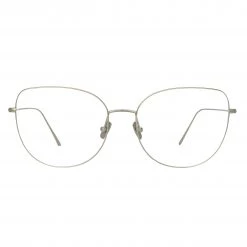 Linda Farrow Linear Maya Cat Eye Optical Frame In White Gold