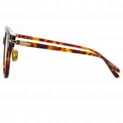 Linda Farrow Linear Atkins Optical D-Frame In Tortoiseshell Women's